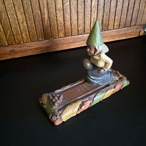 Allie Gnome Sculpture – Female Gnome Bowling at Bowling Alley - Thomas Clark Sport Gnome Statue – Retired Collectible Gnome – Cairn Studio