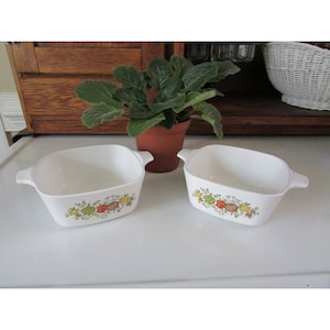 Corning Ware Spice of Life Petite Pans P-43-B  – Set of 2 – Vintage Corning Ware Bakeware – 1970s Kitchenalia