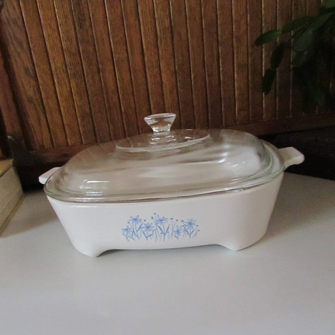 Blue Daisy Corning Ware Sears Microwave Browning Dish 8 Etsy