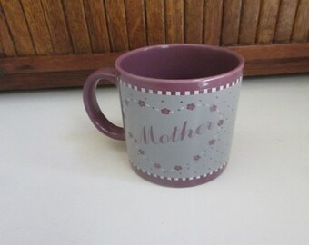 Vintage Mother Coffee Mug – Purple Ceramic Mug with Heart of Flowers & The Spirit of Home is, Mother Sentiment – 10 oz Abbey Press Mug
