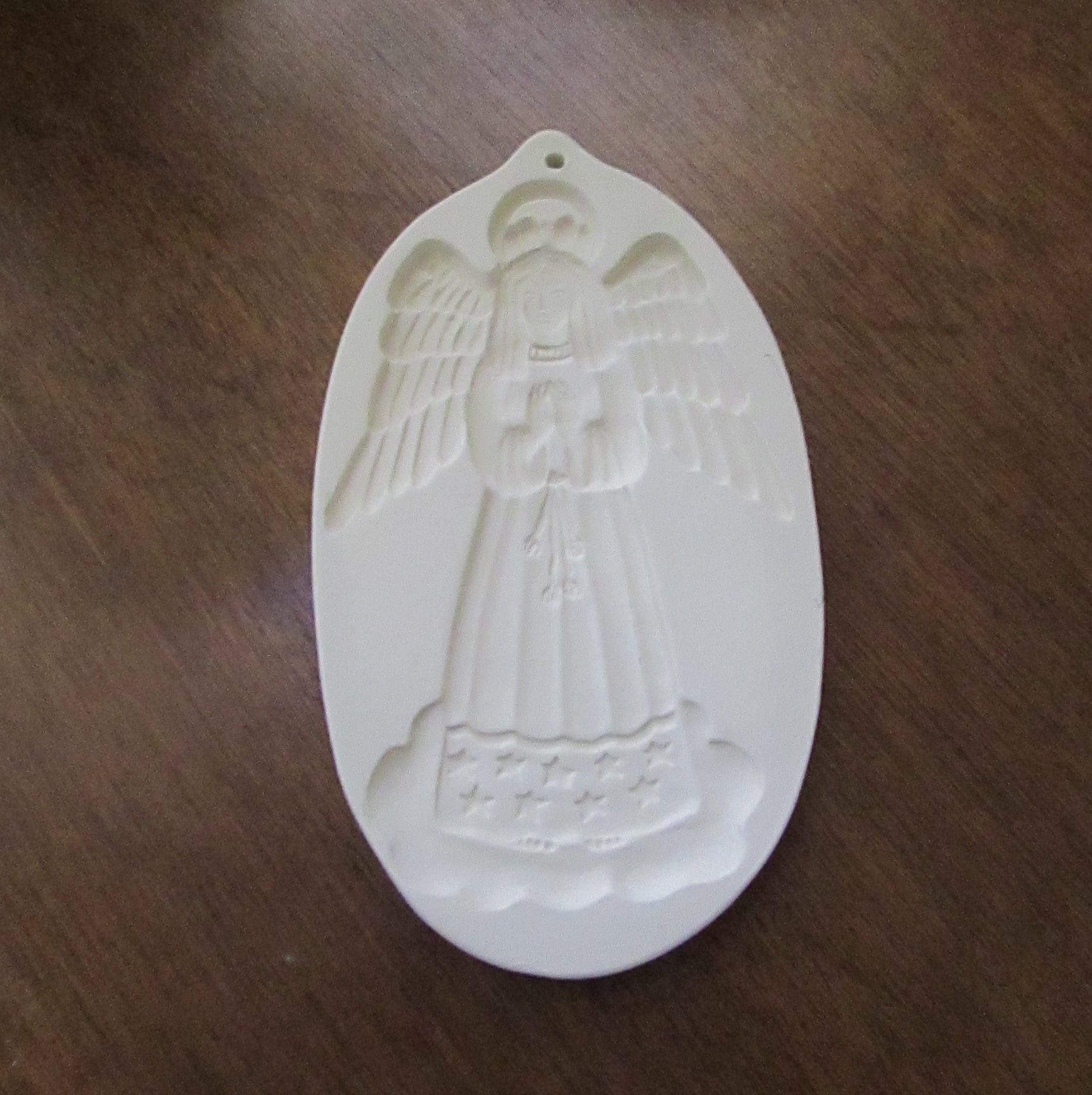 Angel Shortbread Angel Shortbread Mold – Tall Ivory Clay Christmas Angel Cookie Mold ...