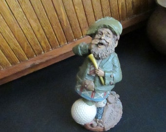 Andrew Golfing Gnome Sculpture – Scottish Gnome in Kilt Thomas Clark Gnome – Retired Vintage Collectible Gnome – Cairn Studio