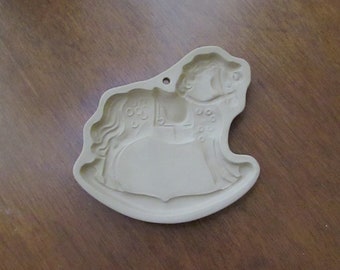 Rocking Horse Cookie Mold – Terra Cotta Shortbread Mold – 1984 Retired/ Discontinued Mold - Brown Bag Cookie Art