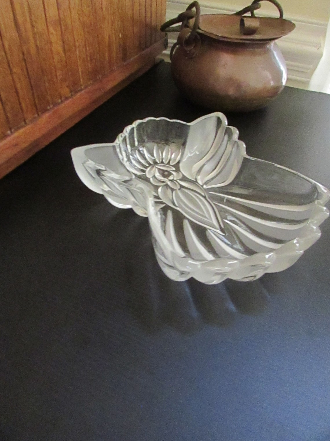 Gorham Crystal Angel Candy Dish Grand verre dépoli Christmas Etsy France