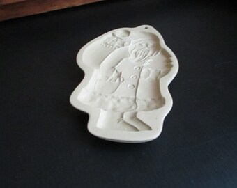 St. Nicholas Shortbread Mold – Santa With Toy Sack, Tree & Kitty in Basket Cookie Mold – Vintage 1983 Brown Bag Cookie Art Food/ Craft Mold