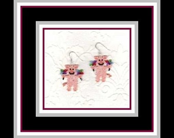 Pinwheel Piglet Earring Pattern (DIGITAL PATTERN ONLY)