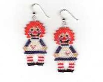 Rag Dolly Earring Bead Pattern (PATTERN ONLY)
