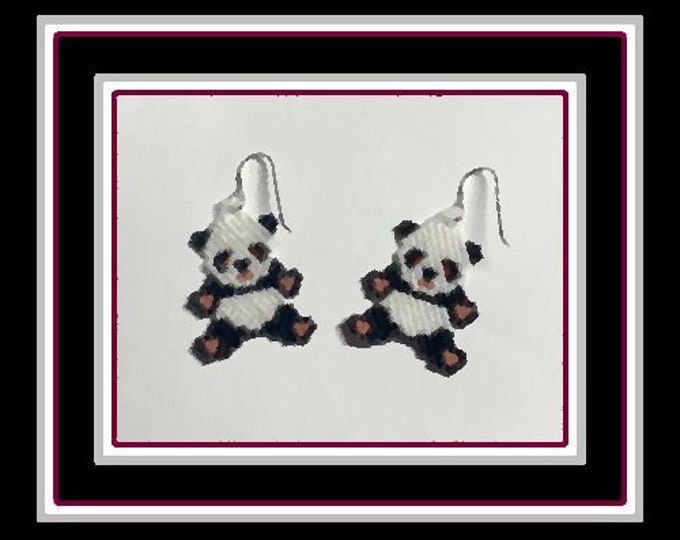 Baby Panda Beaded Earrings