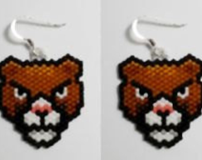 Cougar Beaded Earrings