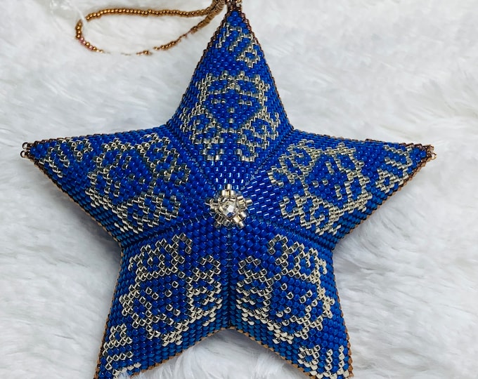 Virgo Beaded 3d Star Ornament