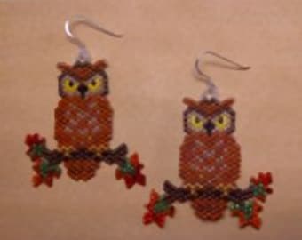 Hootie Owl Beaded Earrings