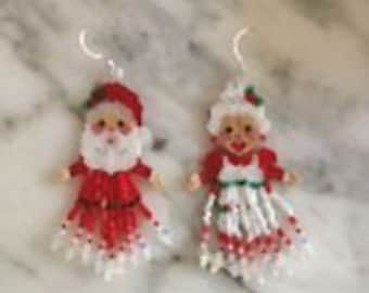 Mr and Mrs Santa Clause Earring BEAD PATTERN ONLY