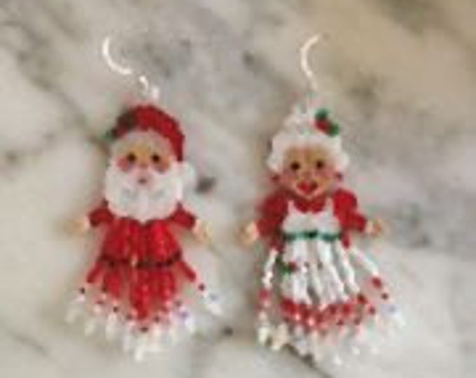Mr and Mrs Santa Clause Earring BEAD PATTERN ONLY