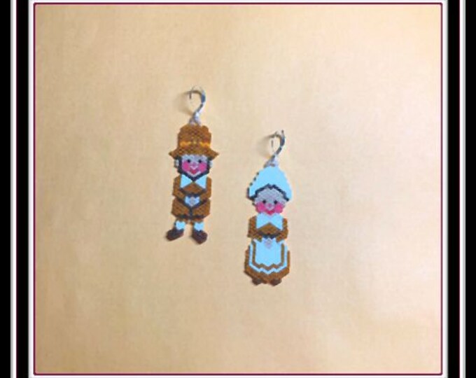 Little Pilgrim Couple Beaded Earrings