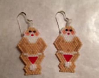 Naked Santa Beaded Earrings