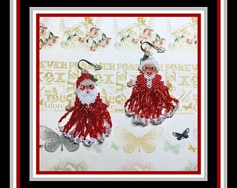 Mr & Mrs Clause Beaded Earrings