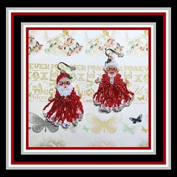 Mr & Mrs Clause Beaded Earrings