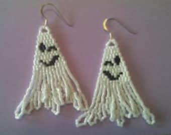 Sassy Ghost Beaded Earrings