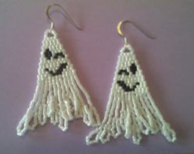 Sassy Ghost Beaded Earrings
