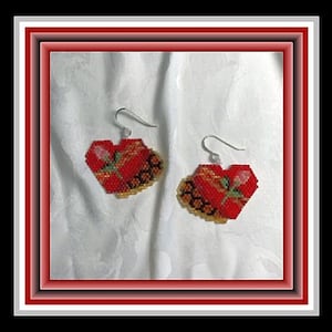 Valentines Day Earrings, Valentines Day, Heart Earrings, Heart Cookie  Earrings, Cute, Valentine, Heart, Cookie, Earrings 
