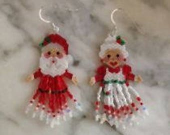 Mr & Mrs Clause Beaded Earrings