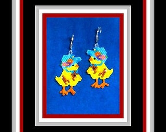 Blue Bonnet Chick Earring (PATTERN ONLY)