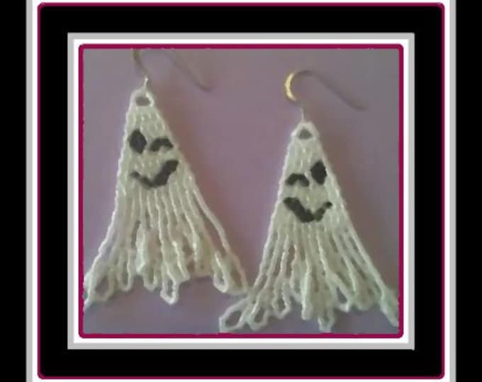 Winking Ghost Earring Bead Pattern(DIGITAL PATTERN ONLY)