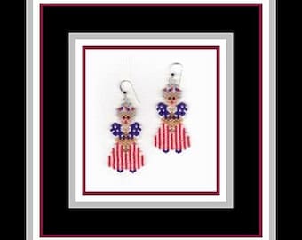 One Nation Lady Liberty Beaded Earrings