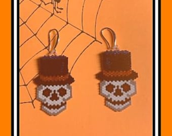 Skully Skeleton Beaded Earrings