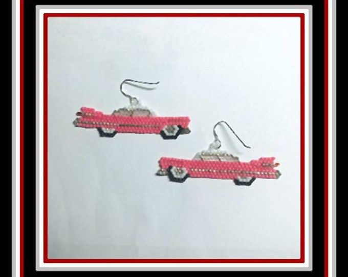 Pink Retro Car Earring Pattern(PATTERN ONLY)