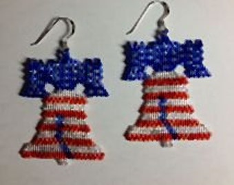 Beaded Liberty Bell Earrings