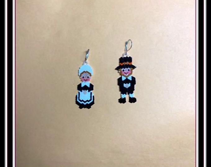 Little Pilgrims in Black Beaded Earrings
