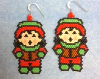 Christmas Caroler Beaded Earrings