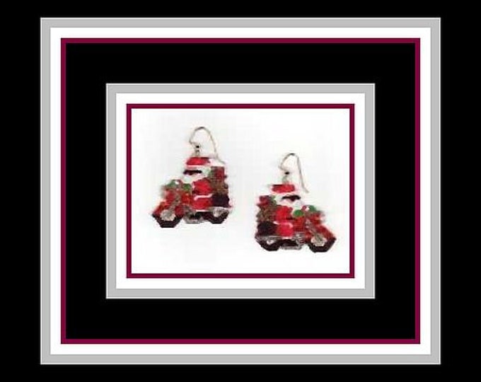 Biker Santa Beaded Earrings