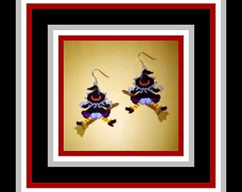 Splat Witch Earring Bead Pattern (PATTERN ONLY)