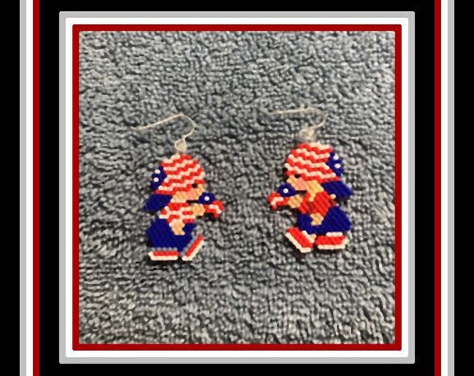 Patriotic Kids Beaded Earrings