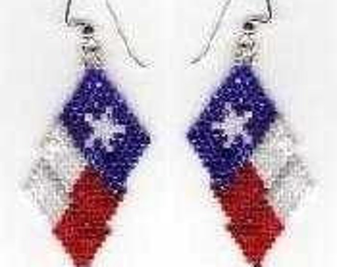 Beaded Texas Flag Earrings