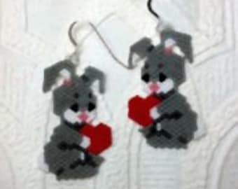 Flopsy Cotton Tail Beaded Bunny Earrings