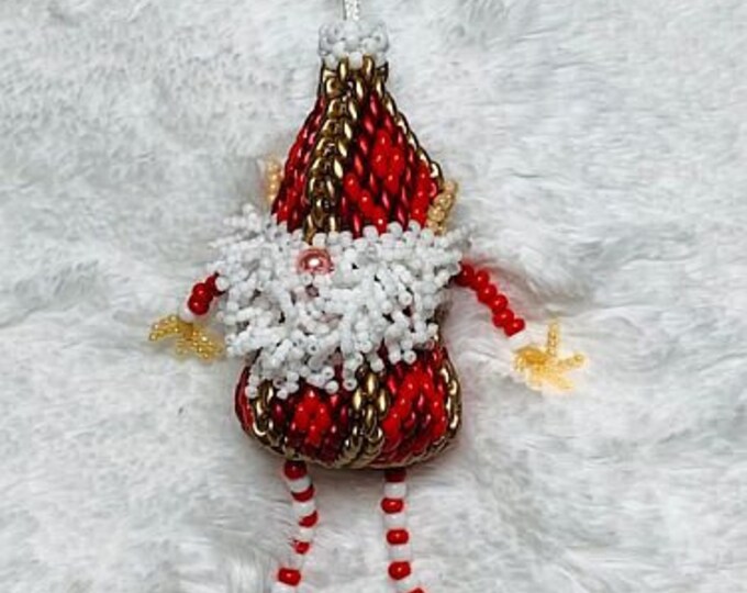 Beaded Elf Mini Vessel Ornament