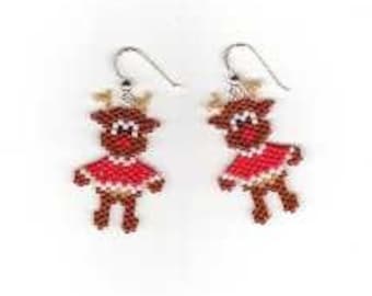 Little Rudie Reindeer Beaded Earrings