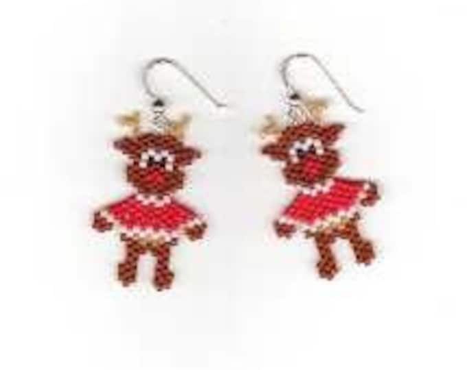 Little Rudie Reindeer Beaded Earrings