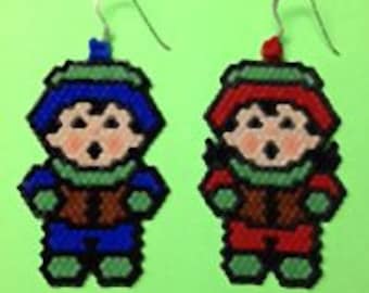 Christmas Carolers Beaded Earrings