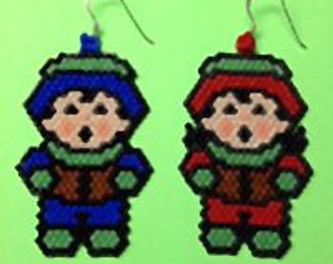 Christmas Carolers Beaded Earrings