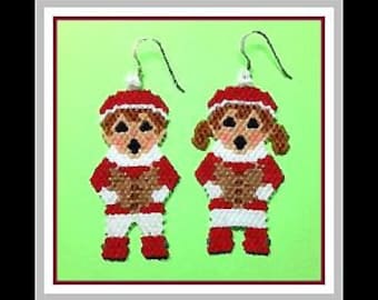 Little Christmas Carolers Beaded Earrings