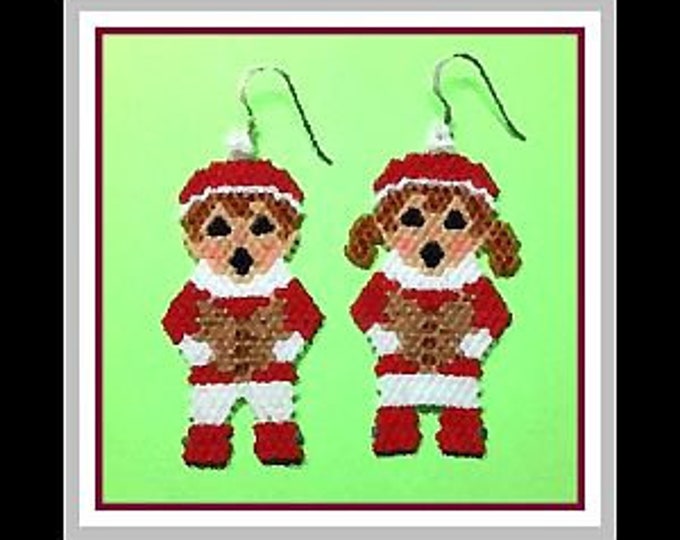 Little Christmas Carolers Beaded Earrings