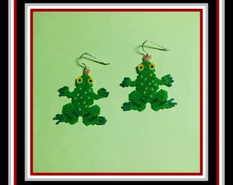 Frog Hand-beaded Earrings