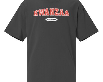 Kwanzaa | Since 1966 | Oversized Boxy Adult T-shirt | Red & Black