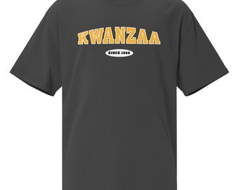 Kwanzaa | Since 1966 | Oversized Boxy Adult T-shirt | Yellow
