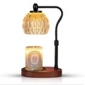 Jomer Electric Candle Warmer Lamp: Adjustable Height Glass Shade Base for Candle up to 8 inch Diameter.