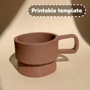 Plantilla de taza fácil de imprimir. Descarga digital. Tutorial para hacerlo tú mismo.